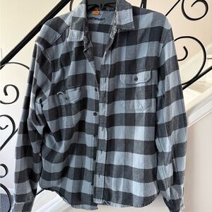Tailor Vintage Men's Blue & Black Plaid Button-Down Shirt